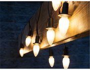 Svetelná reťaz Šiška, 20 LED žiaroviek Filament, čierny kábel, základná