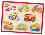 Detské drevené puzzle s úchytmi Viga Vozidlá