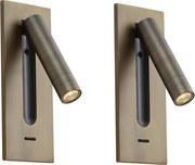 Sada 2 moderných nástenných svietidiel tmavý bronz vrátane LED - Plaza