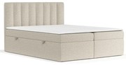 Béžová boxspring posteľ s úložným priestorom 180x200 cm Novento – Maison de Rêve