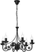 Luster na reťazi DONATO 6xE14/40W/230V čierna