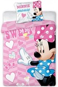 Obliečky do malej detskej postieľky Sweet Minnie Mouse - Disney - 100% bavlna - 100 x 135 cm + 40 x 60 cm