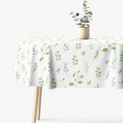 Goldea oválny teflónový obrus - eukalyptové lístky 120 x 160 cm