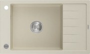 Mexen Elias granitový jednodrez s odkvapkávačom 795 x 480 mm, béžový, sifón chróm - 6511791005-69