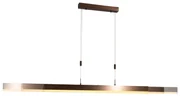 Nastaviteľná závesná lampa tmavá bronz vrátane stmievateľného LED - Lamba