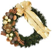 Vianočný veniec na dvere Zlatý 35cm