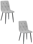 Set dvoch jedálenských stoličiek LIBRA svetlosivé / čierne nohy (2 ks)