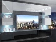 Obývacia stena 300 cm Belini biely lesk / čierny lesk Imperium3 IMP 3/5/W/WB/0/0