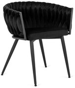 Kreslo ORION velvet - čierné pletenie čierne nohy - vintino.sk