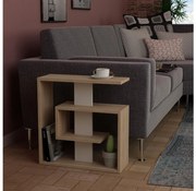 Odkladací stolík SALY 57x55 cm béžová/hnedá