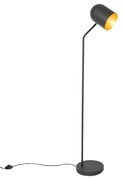 Moderná stojaca lampa čierna so zlatom nastaviteľná - Morik