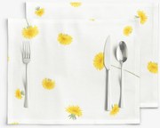 Goldea prestieranie na stôl 100% bavlnené plátno - púpavy - sada 2ks 30 x 40 cm