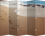 Paraván - Stopy v piesku a more (210x170 cm)