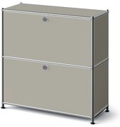 Kovová komoda »CN3 Slim Line« s 2 výklopnými priečinkami, svetlosivá