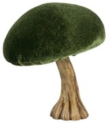 Zamatová dekorácia zelená huba Mushroom - 10*10*10cm