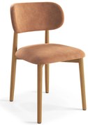 ALDO Terakota (látka Danny 204) / lakovaný dubový rám – DREVENÁ STOLIČKA DO OBÝVAČKY, JEDÁLNE A KUCHYNE V RETRO ŠTÝLE