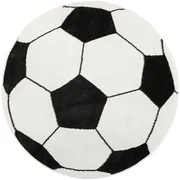 Koberec Lima futbalová lopta, čierny / biely
