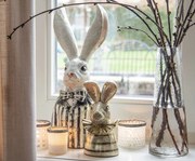 Dekorácia busta králik so zlatou patinou - 10*10*20 cm