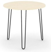 Okrúhly jedálenský stôl SPIDER, priemer 80 cm, čierna podnož, breza