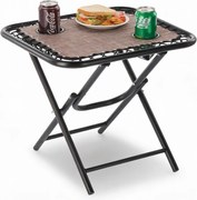 CH Skladací turistický stolík s držiakmi na nápoje - hnedá