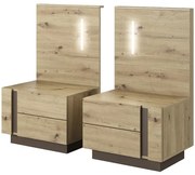 Nočné stolíky s osvetlením Arco dub artisan/grafit