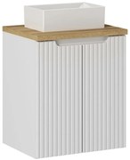Závěsná skříňka Nova White Gaja II s deskou 50 cm bílá/dub evoke