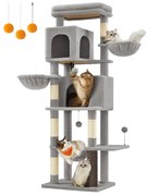 Feandrea Mačací strom TRISTAN, 57x45x175cm, šedá