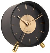 Budík Karlsson 5919BK – moderný čierny budík 12 cm