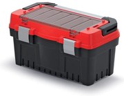 Kufor na náradie s alu držadlom a zámkami 47,6 × 26 × 25,6 cm, prepážky, červená