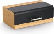 Zeller Present Bambusový chlebník s čiernym kovovým vekom, 36,3 x 20 x 13,5 cm