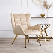 Dizajnové kreslo Viborg ušiak krémová velúr