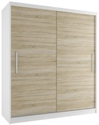 Šatníková skriňa 158 cm Belini biely mat / dub sonoma s posuvnými dverami SI SZP3/3/W/DS/0/AL