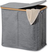 Kesper Kôš na špinavú bielizeň, sivý, s vekom, jednoduché triedenie bielej/farebnej