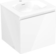 Mexen Orio, kúpeľňová skrinka 50 cm s umývadlom Vela, 1 zásuvka, biela lesklá, 91A10-05047-1-BF00-W23M00