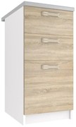 Kuchynská skrinka Belini spodná so zásuvkami 40 cm dub sonoma s pracovnou doskou TOR SDSZ40/0/WT/DS/0/F