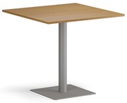 Konferenčný stolík ENZO, 80x80 cm, sivostrieborná podnož, buk