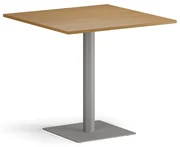 Konferenčný stolík ENZO, 80x80 cm, sivostrieborná podnož, buk