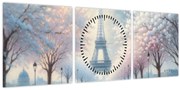 Obraz - Maľba z Paríža (s hodinami) (90x30 cm)