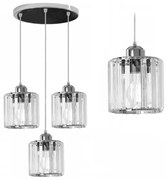 Toolight Toolight, závesné krištáľové svietidlo 3xE27 APP510-3CPR, strieborná, OSW-08550