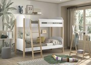 Detská poschodová posteľ z masívu a MDF biela 175cm 90x200cm