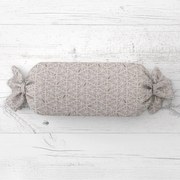 Biante Vankúš valec bonbon Sandra SA-628 Sivobéžová mozaika na bielom 15x40 cm