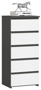 Komoda CL5 40 cm grafitovo šedá/biela