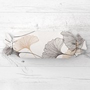 Biante Vankúš valec bonbon Sandra SA-411 Hnedé Ginkgo listy na bielom 15x40 cm