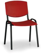 Konferenčná stolička Design - čierne nohy, červená