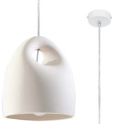 Závesné svietidlo Bukano, 1x biele keramické tienidlo