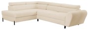 Rohová sedacia súprava s funkciou spania, vlnité pružiny TIMON, ľavá Krémový