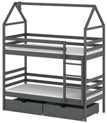 Posteľ Domček Alex 80x160 grafitová