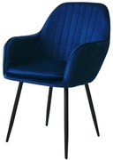 Zamatová jedálenská stolička Warsaw modrá