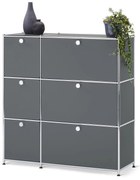 Komoda »CN3« so 6 výklopnými dvierkami, sivá