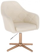 LuxuryForm DESIGN Kreslo ANDORA na zlatom kríži - krémové